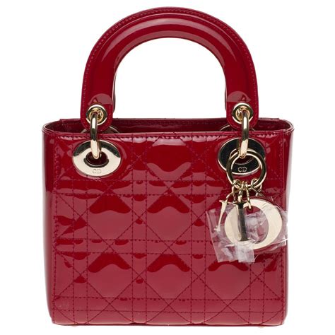 lady dior patent leather red|dior leather handbags.